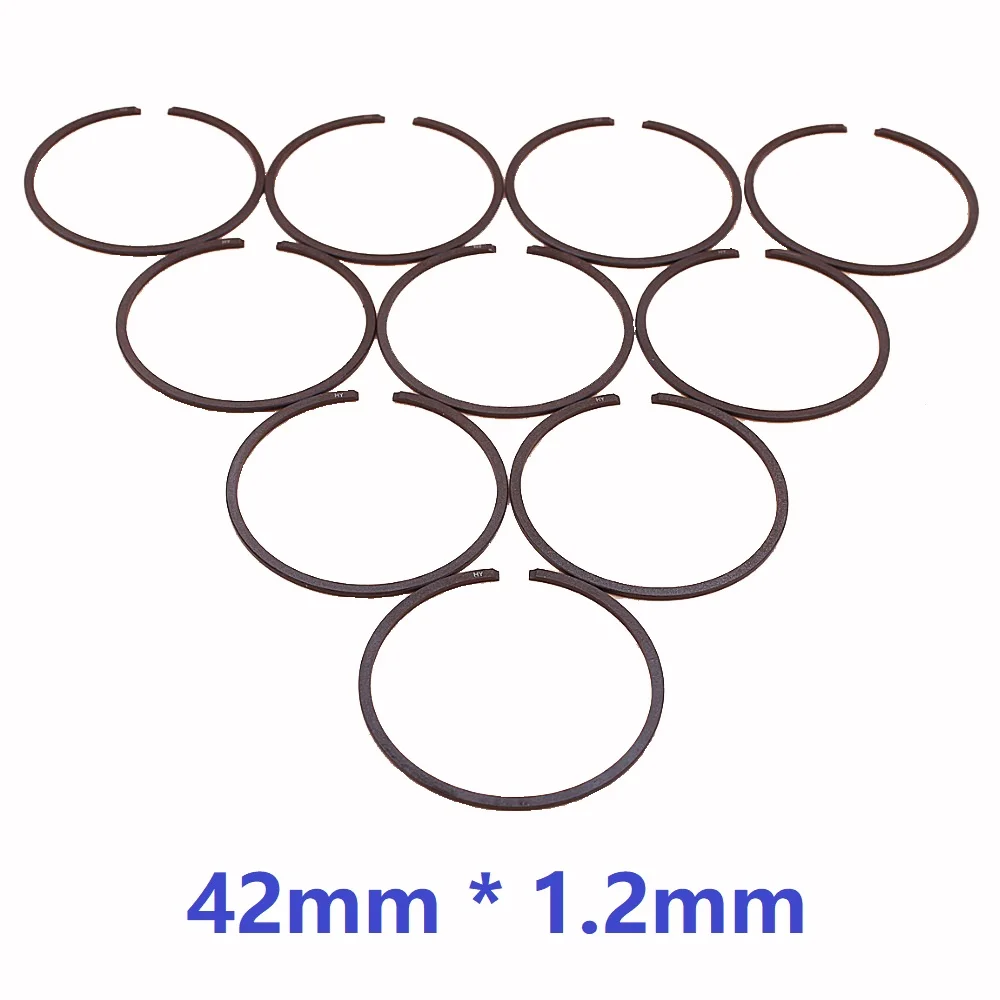 10pcs/lot 42mm x 1.2mm Piston Ring Fit Husqvarna 345 Chainsaw STIHL 025 028 FS450 FR450 FT/FC/HL/HT/SP/KM-451 Brushcutter