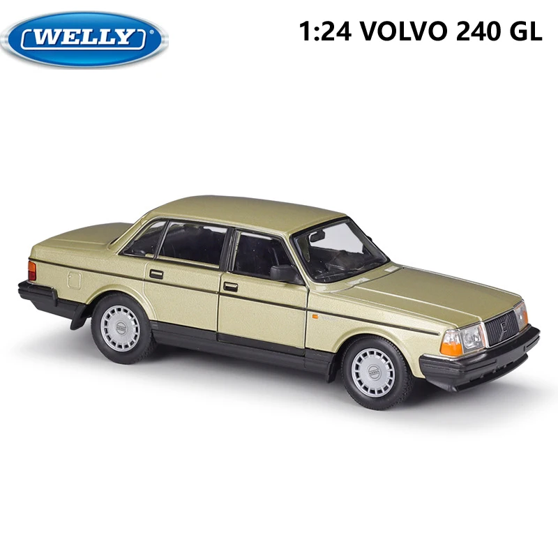 WELLY Diecast 1:24 Scale Car Classic VOLVO 240 GL High Simulation Model Car Alloy Metal Toy Car For Chlidren Gift Collection