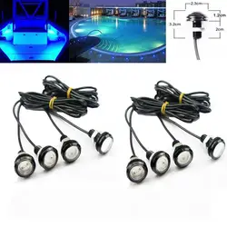 8x LED Blue/White/Amber/Red/Green Boat Light Waterproof Underwater Troll Swimming Pool Pond Fountain Light