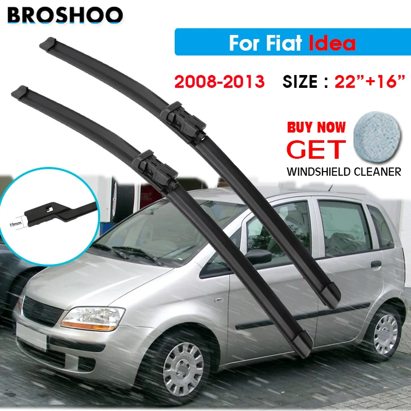 

Car Wiper Blade For Fiat Idea 22"+16" 2008-2013 Auto Windscreen Windshield Wipers Blades Window Wash Fit Push Button Arm