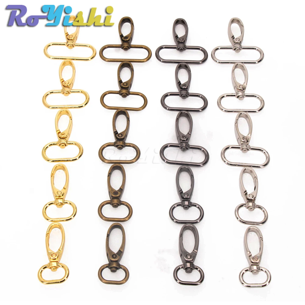 5Pcs/Pack 15/20/25/32/38mm Metal Snap Hook Lobster Clasp Collar Carabiner Belt Buckles DIY KeyChain Bag Part Accessories