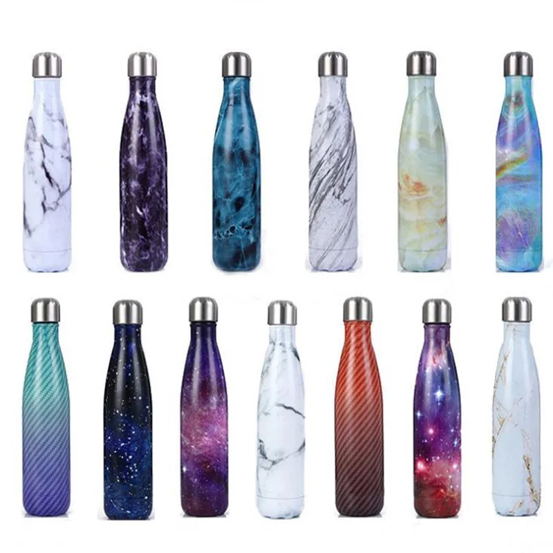 Flacon sous vide isolé à Double paroi de 500ML, bouteille d'eau en acier inoxydable, Thermos sans BPA, bouteilles d'eau de Sport