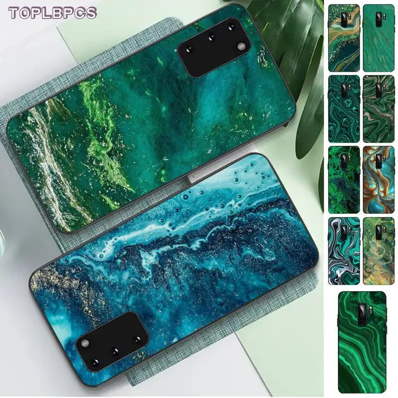 Toplbpcs Groen Graniet Steen Behang Geschilderd Telefoon Case Voor Samsung S6 S10 5G S7 Rand S8 S9 S10 S20 plus S10Lite