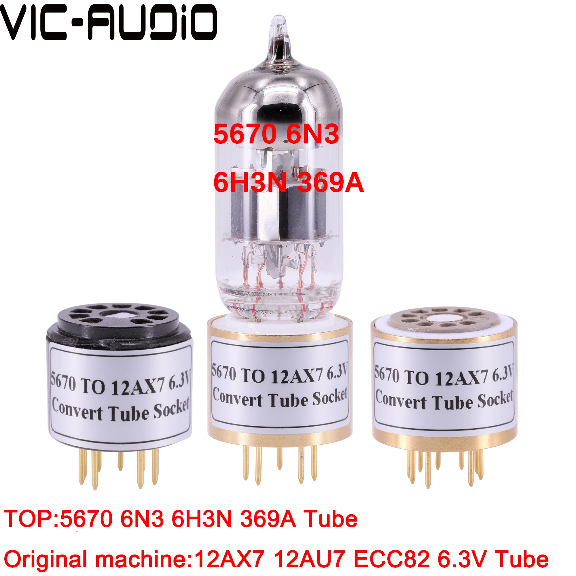 1Pc 6N3 6H3N 369A 5670 12AX7 ECC82 ECC83 12AU7 6.3V Vacuüm Buis Socket Diy Audio Versterker Vacuüm buis Zet Socket Adapter