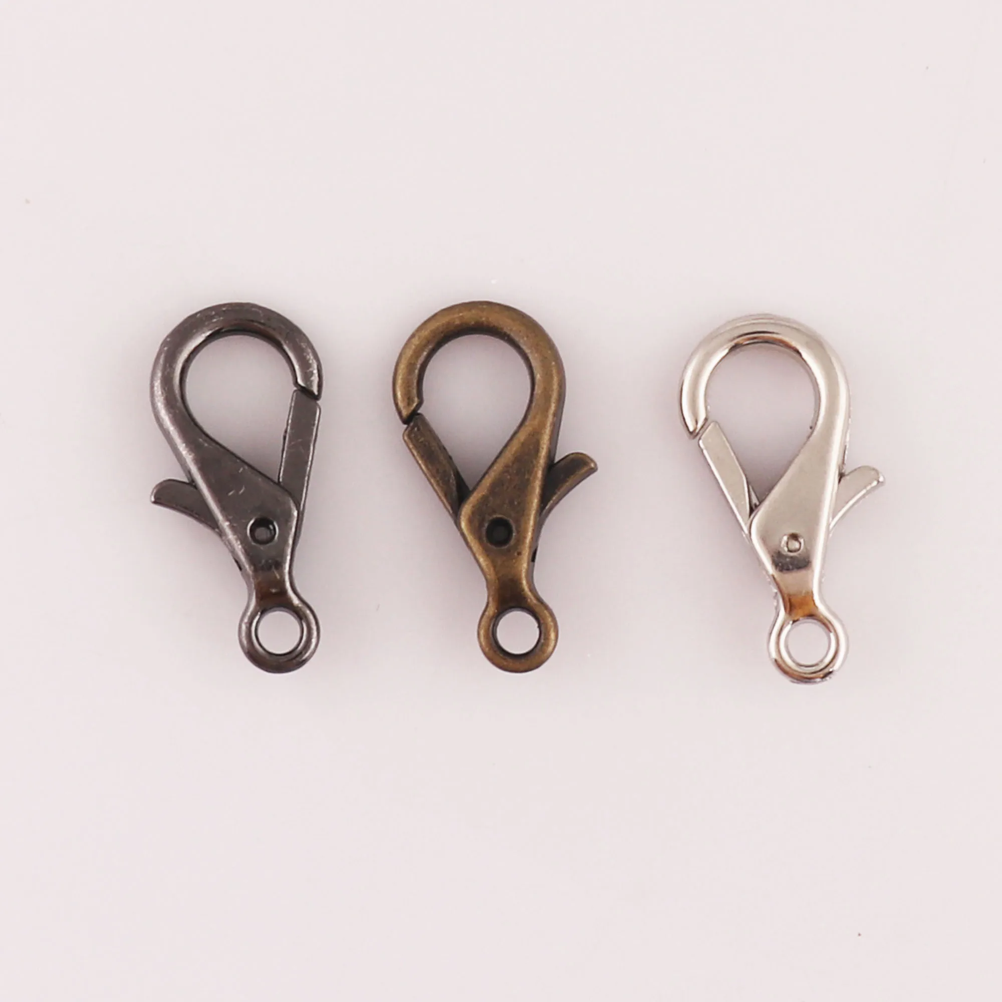 30 PCS BULK Lobster Clasps Gunmetal/Antique Bronze/Silver Snap Hook Claw Purse Handbag Hardware Necklace -28MM*13MM