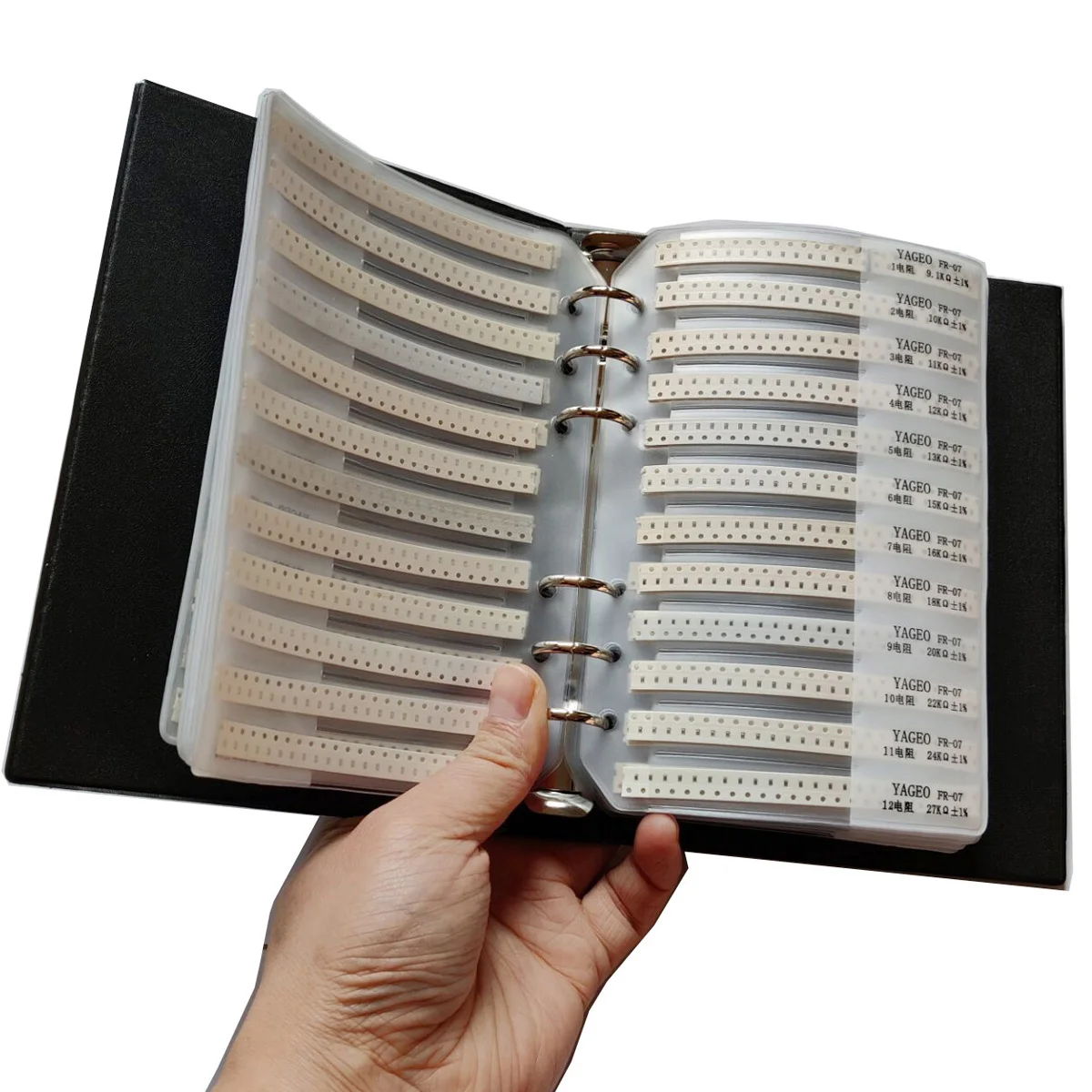 0603 SMD Resistor 0R~10M 1% 170valuesx25pcs=4250pcs + Capacitor 90valuesX25pcs=2250pcs 0.5pF~2.2uF Sample Book