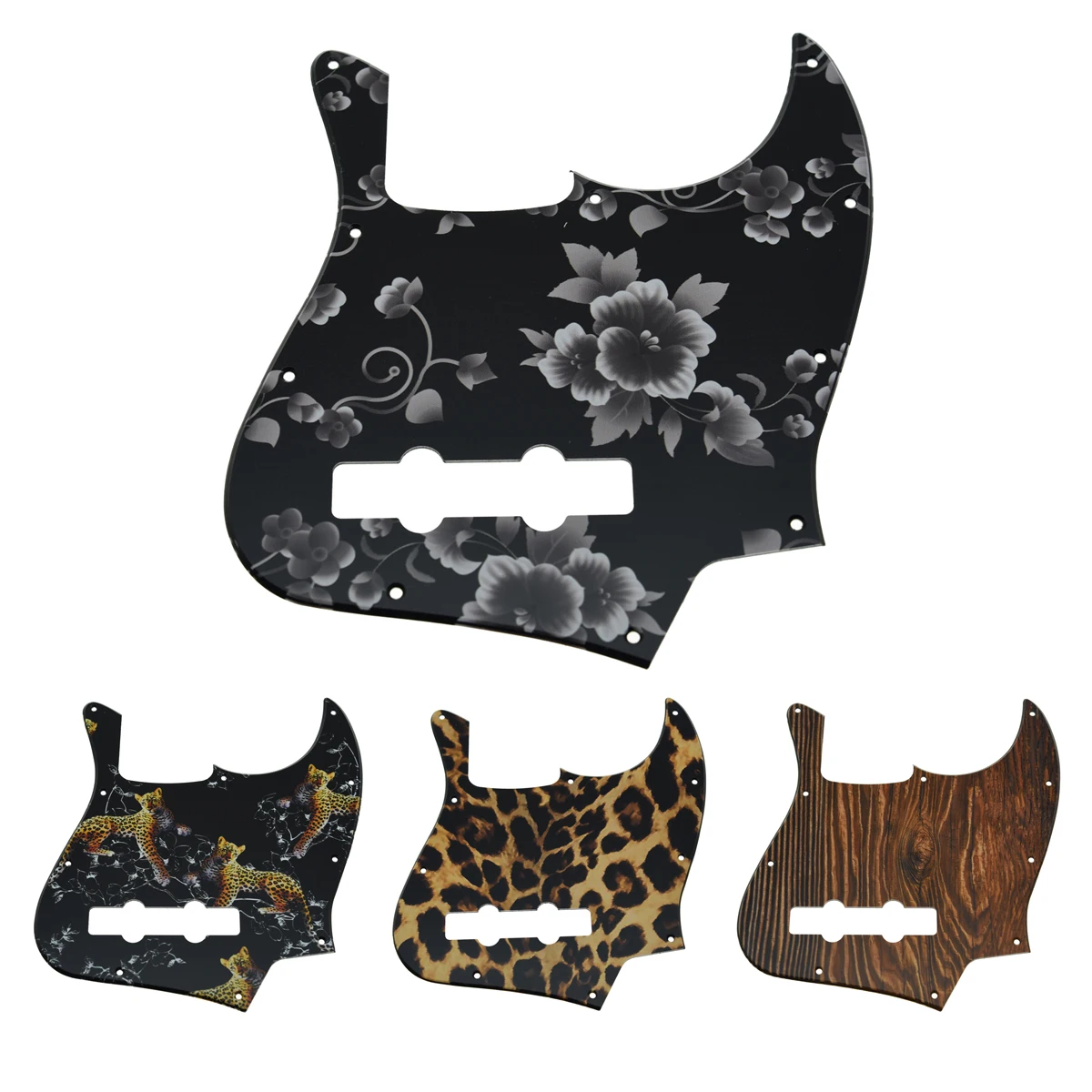 Ohello 10 Hole 4 String Jazz J Bass Pickguard 3D Printed Plastic Standard JB Pickguard with Screws Scrach Plate