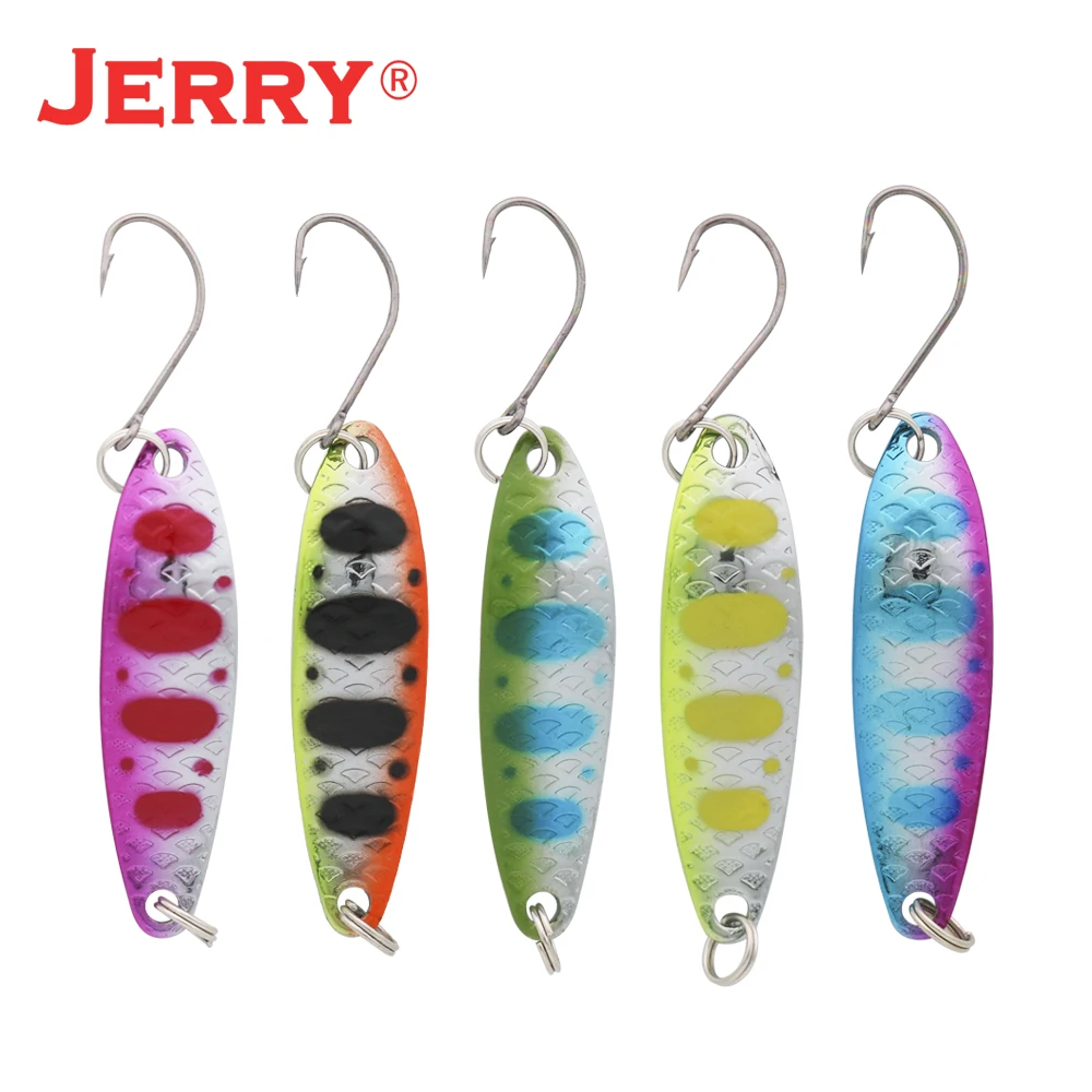 Jerry Andromeda Long Casting Flutter Metal Spoons Winter Fishing Lures 5pcs 5g Artificial Bait