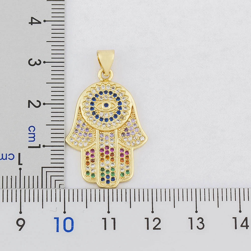 Nidin Dropshipping Hamsa Evil Eye Necklace For Women Collares Colorful Palm Fatima Necklace Best Party Birthday Jewelry Gift