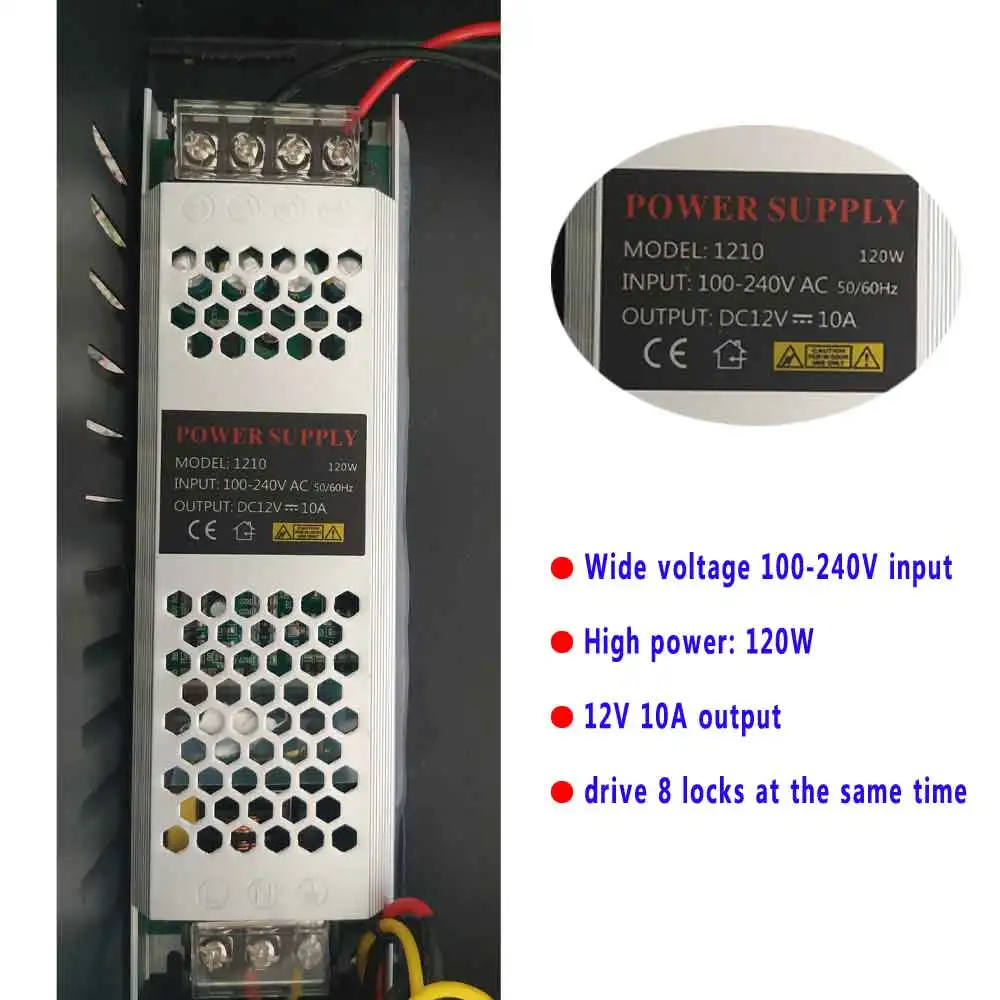 TCP/Ip Single Door Access Controller With 10A Switch Power Supply 120W Support RFID Wg26 Reader And Various Locks Exit Button