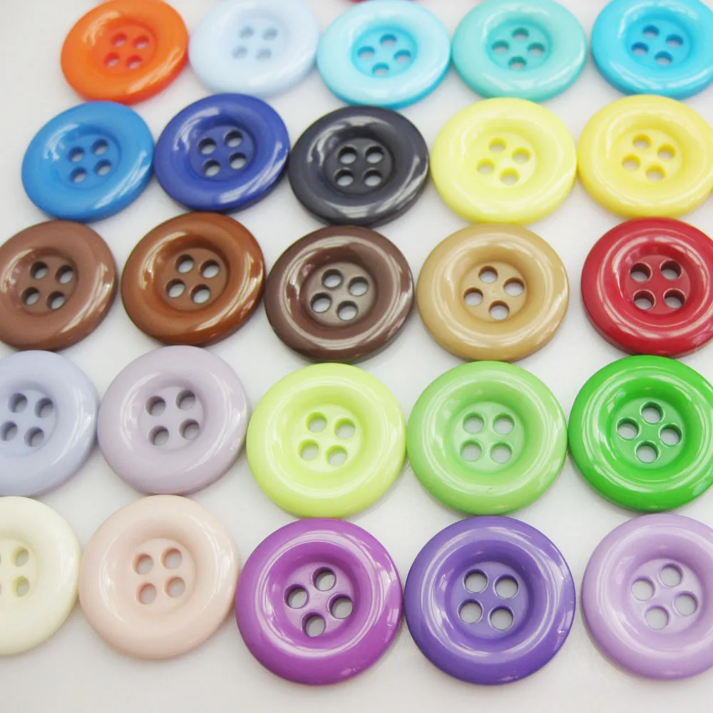 NBNNEG 30Pcs Multicolors 18MM Round Buttons Resin Decorative Scrapbooking Botoes Tailor Garment Sewing Accessory