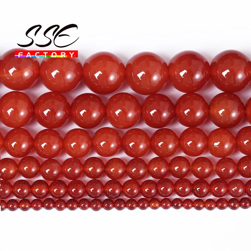 AAAAA Natural Red Agates Round Onyx Loose Beads Natural Stone Bead 15