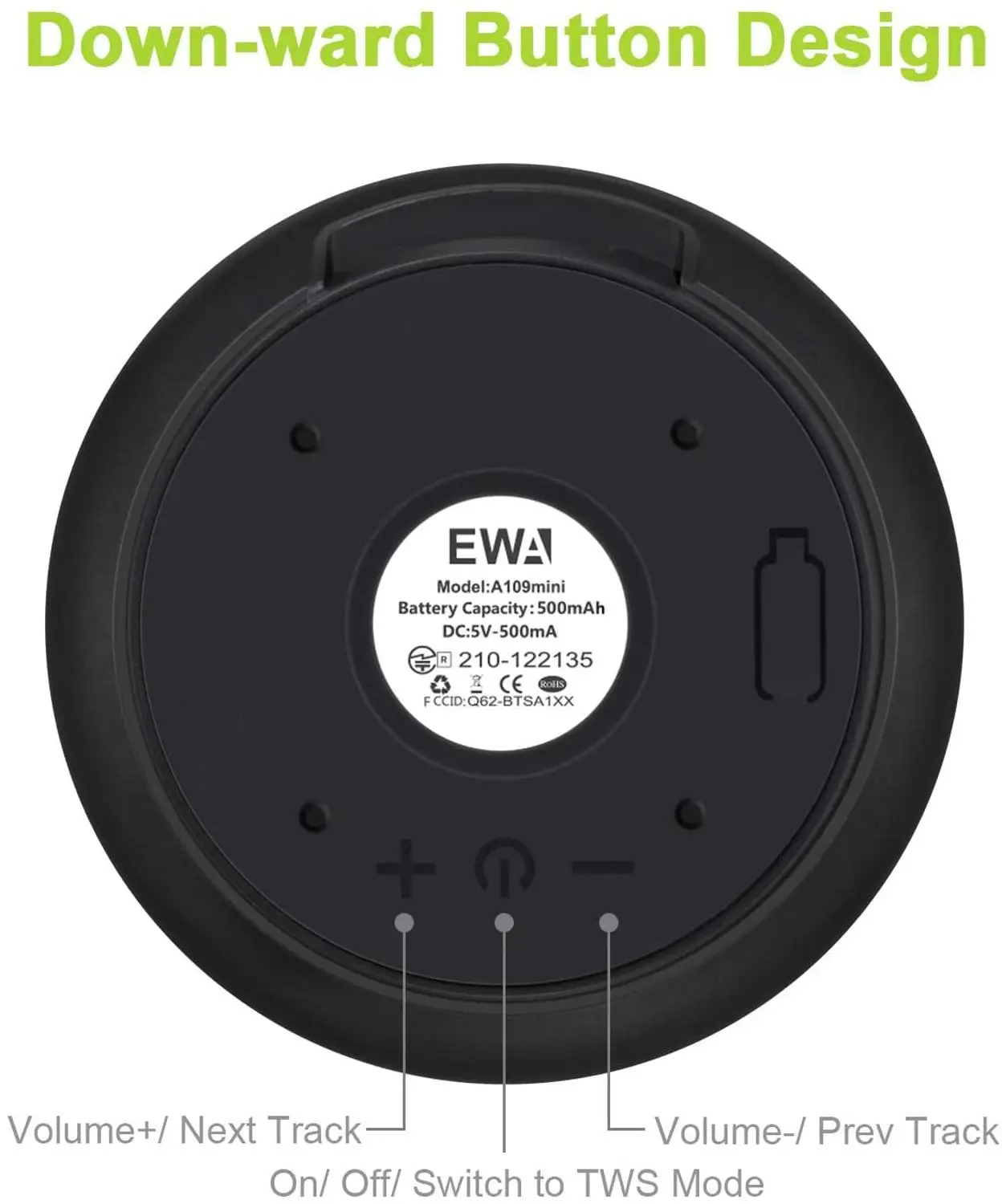 EWA A110 mini altoparlante Bluetooth Wireless suono forte portatile copertura in metallo per bassi potenti per altoparlanti Karaoke per Subwoofer da meditazione