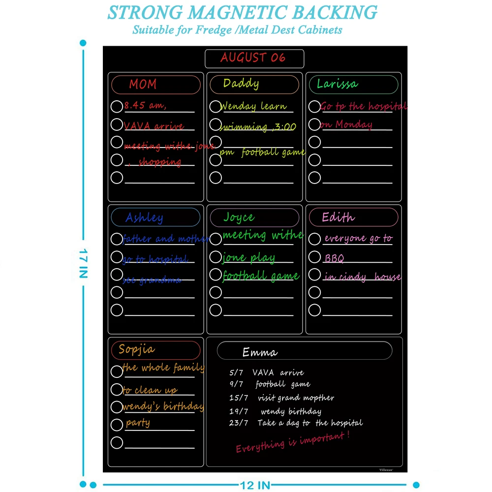 磁気毎週プランナーホワイトボード冷蔵庫オフィスウェットワイプ冷蔵庫ホワイトボードカレンダー家族の食事プランナーメモボード