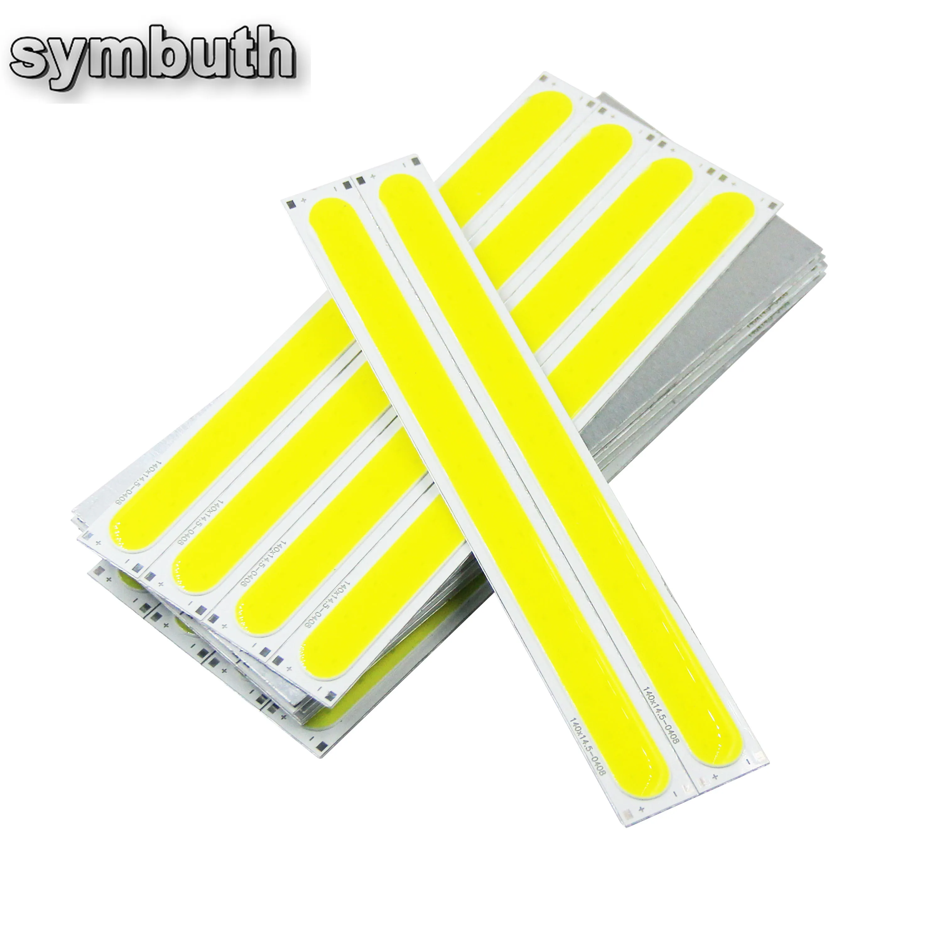 ใหม่140x14.5มม. 12V DC 6W แถบไฟ LED ขาวเย็น600lm cob แหล่งหลอดไฟชิปบนบอร์ดสำหรับ DIY