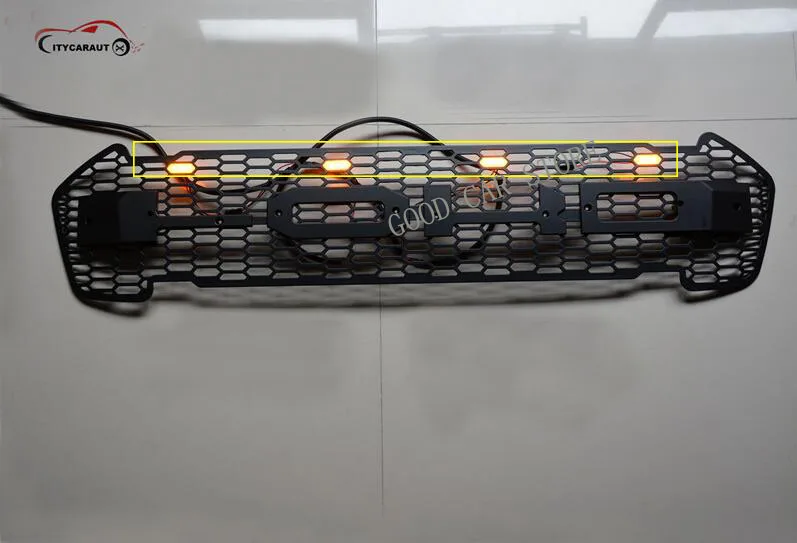 CRAR STYLING 4pcs/set front racing grille led white yellow led fit for ford ranger grill 2015-2017 car
