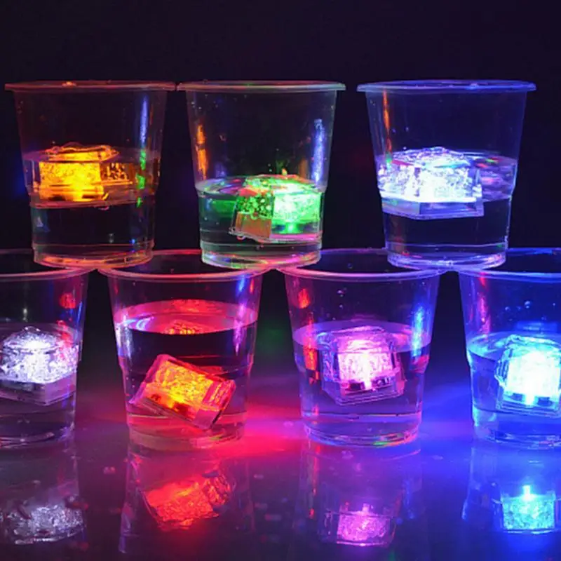 

LED Ice Cubes Glowing Party Ball Flash Light Luminous Neon Wedding Festival Christmas Bar Wine Glass Decoration Supplies 12PCS