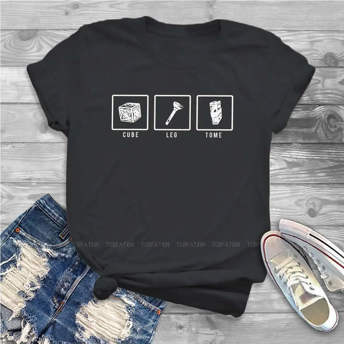 Cube Leg Tome Essential Feminine Clothes Diablo 2 Roleplaying Game T-shirt Kawaii Vintage Female Blusas