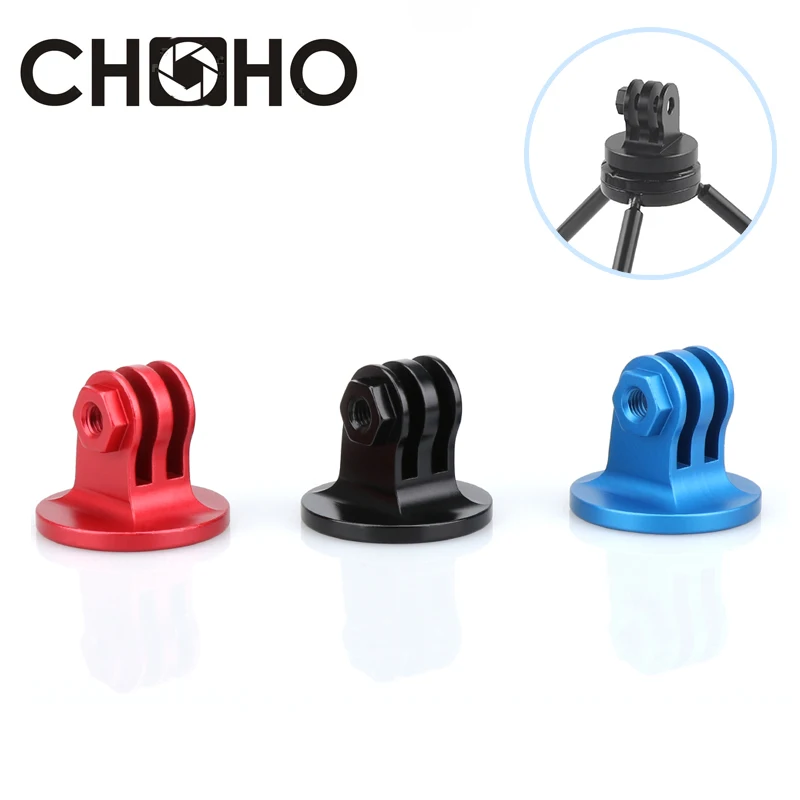 For Gopro Accesorios CNC Aluminum Mount Alloy 1/4 Tripod Adapter For Go Pro Hero 11 10 9 8 SJCAM SJ4000 SJ5000 Xiaomi Yi 4K DJI