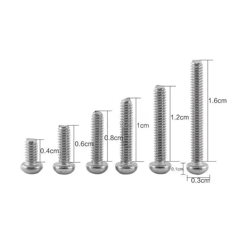 250pcs M2(2mm) A2 Stainless Steel Bolts With Hex Nuts Screws Assortment Kit New