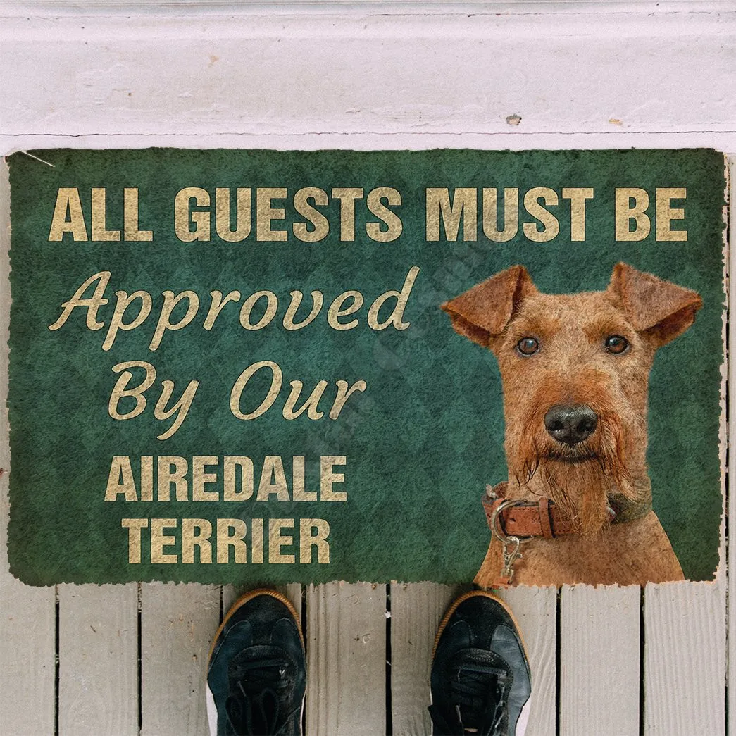 

3D должен быть одобрен нашим Airedale Terrier пользовательский дверной коврик, Нескользящие дверные напольные коврики, декоративный коврик для крыльца