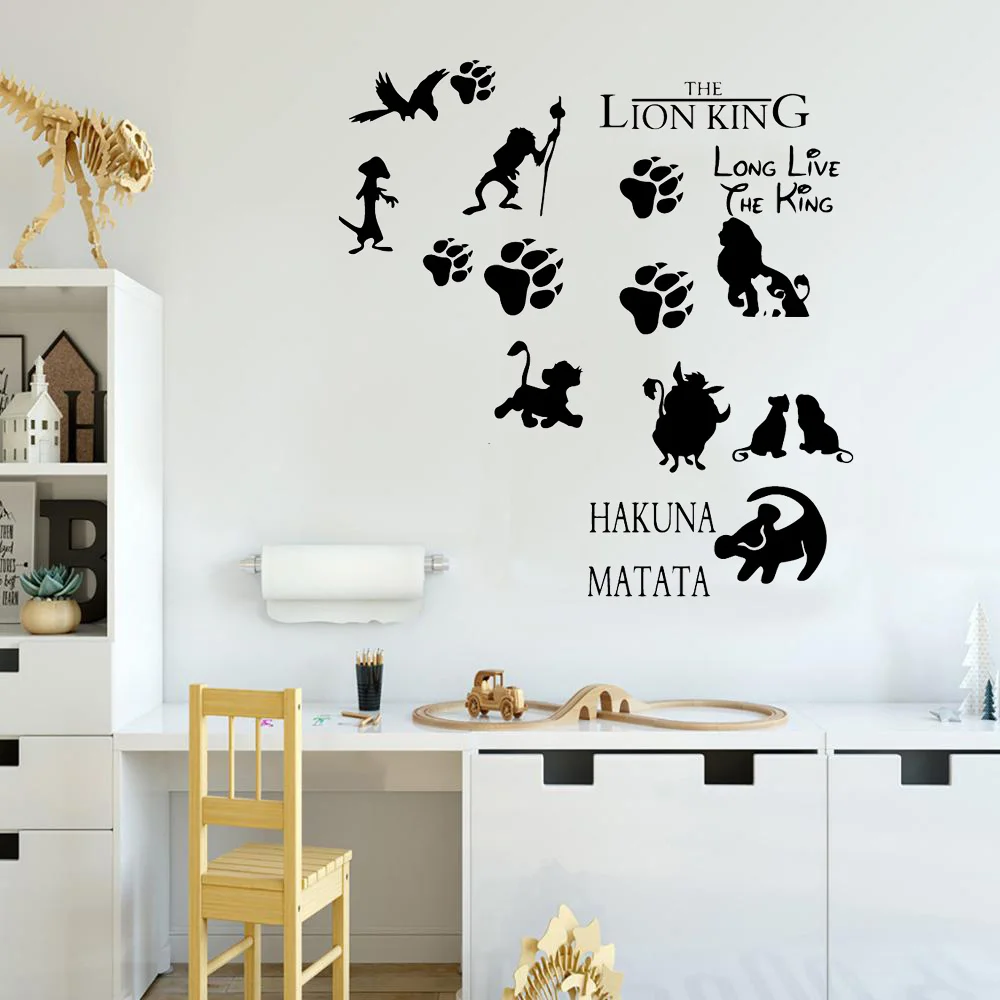 Fashion Wall Sticker Lion King Baby Wall Decal For Kids Children Wall stickers Wallpaper roi lion muraux muursticker lion king