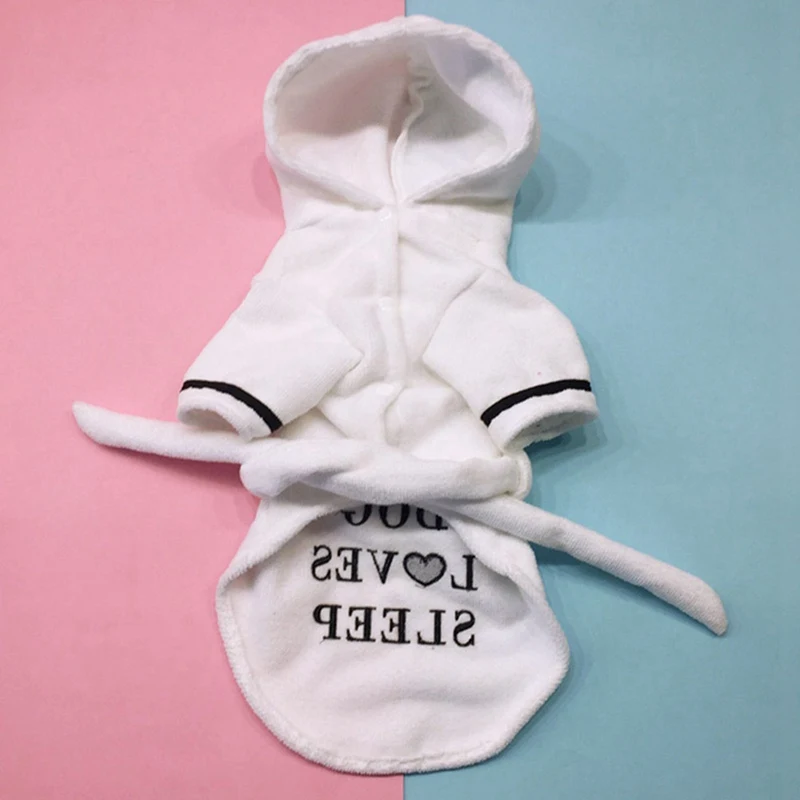 High Absorbent Pet Dog Bathrobe Comfortable Soft Dog Pajamas Sleeping Clothes Indoor Puppy Cat Bath Drying Tower Clothes