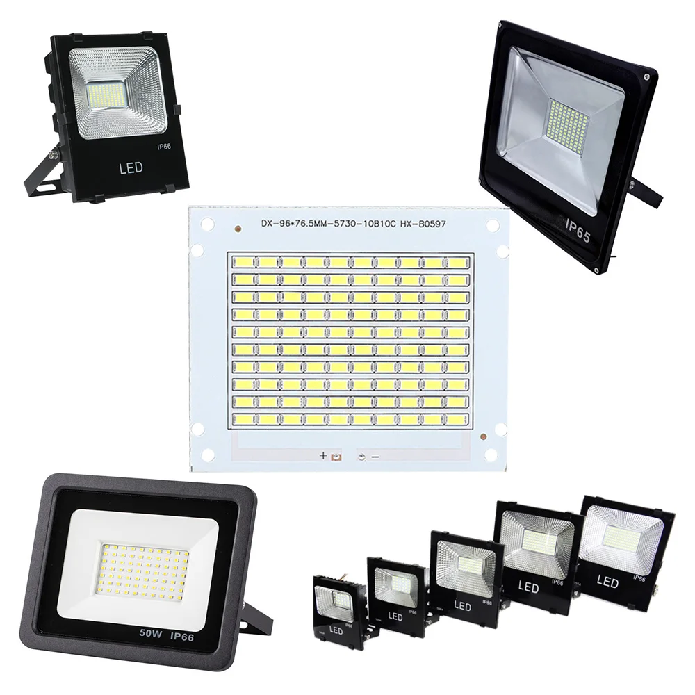 50W High Lumens LED Flood Light DC30-32V Epistar PCB SMD 5730 White 6000K LED Chips plate resource Floodlight DIY LED lamp Beads