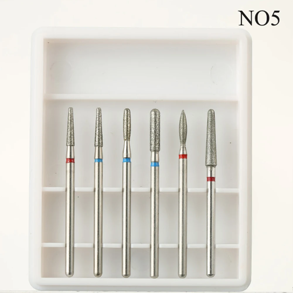 Diamond Nail Drill Cutter Set para Manicure, máquina elétrica, Rotate Burr Set, Cutícula Limpa, Gel Remover Acessórios, 9 Tipos