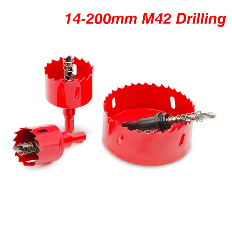 1Pcs 14-200mm M42 Drilling Hole Saw Cutting Kit Opener Drill Bit Cutter Holesaw for Aluminum Iron Stainless Steel Plate