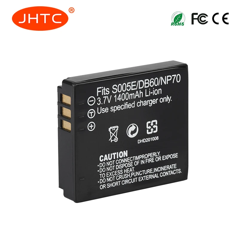 CGA-S005E Battery Camera DB60/NP70 For Panasonic Lumix DMC-FX180,LX1,LX2,Batterie S005E/ NP70 / DB60 Baterai 1400mAh