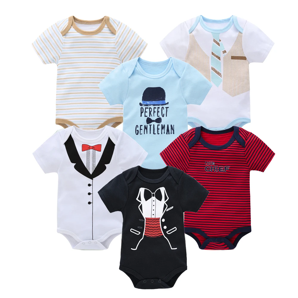 Unisex Body niemowlęce 3 6 sztuk/partia z krótkim rękawem lato Body Bebe ubrania 0-3 miesięcy Alpaca Design kombinezon dla niemowląt