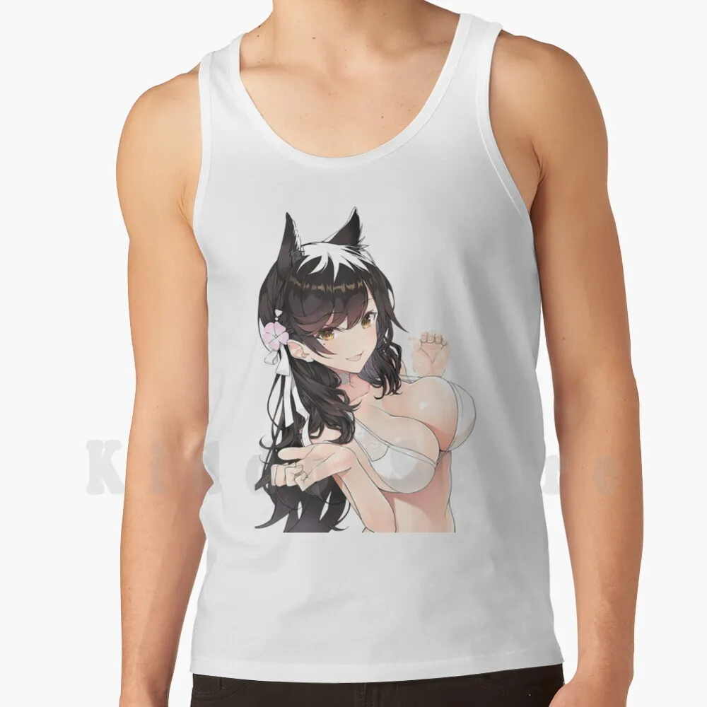 Takao-Azur Lane Tank Tops Vest 100% Cotton Azur Lane Anime Azur Lane Atago Manga Akagi Enterprise Waifu Azur Lane