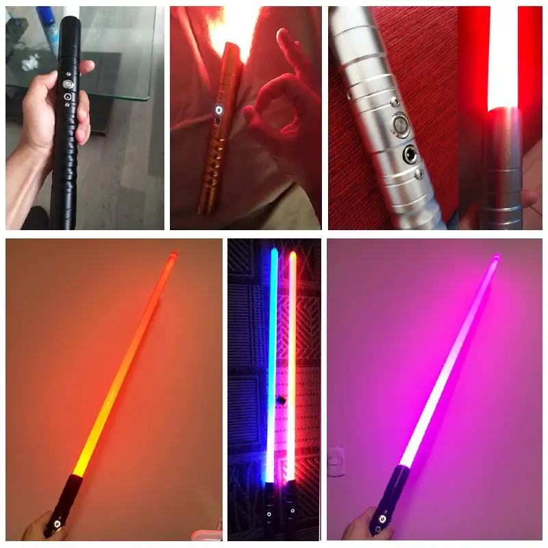 2024 Hot 100CM Lightsaber 11 Color Light Saber Metal Sword Rgb Discoloration Laser Saber Children\'s Cosplay Toys Christmas Gift