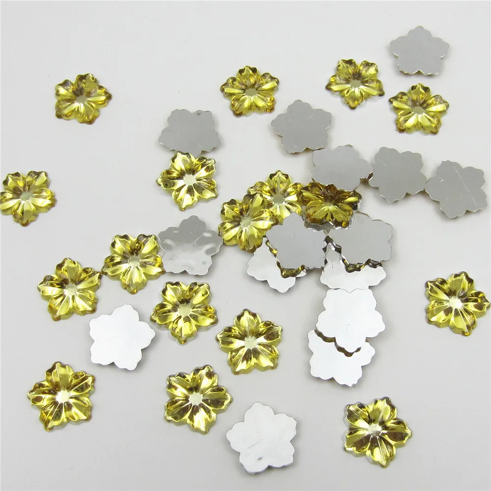 13mm 100pcs Flower shape Acrylic rhinestone Baby Birthday Party Boy Girl Baby Shower  Confetti Birthday Gift beads