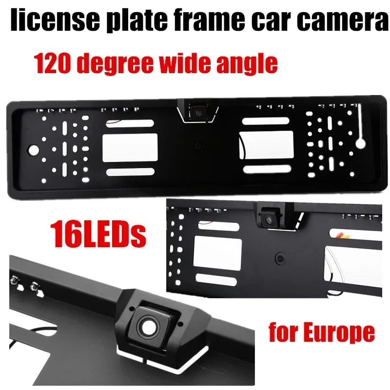 

Europe Car Plate Frame Rear View Reverse Parking Camera for Car Vehicle Camera 12V HD 600Line Dynamic Trajectory Track Camera