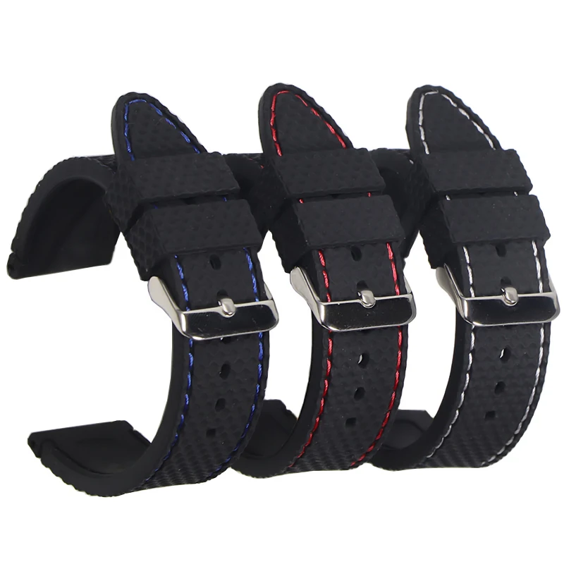 New Breathable Silicone Sports Band for huawei Samsung watchband 20mm 22mm rubber strap for Mido- T-issot O-mega Accessories