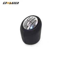 6 Speed Chrome Cap Black Character For Renault Laguna II 2 Mk2 2001-2007 Car Leather Gear Shift Knob Lever Stick Handball Head