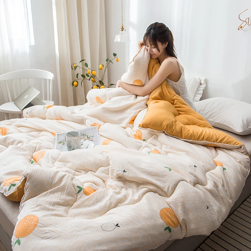 

Japanese Style Cotton Infiiling Jersey Duvet Comforter Air Conditioner Warm Quilts New Design Winter Thick Comforter Hot Sales