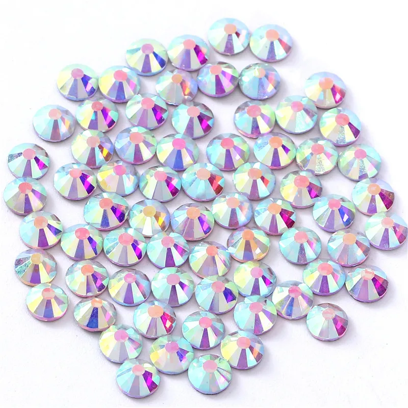 All sizes High-Quality Glass Hotfix Rhinestones Flatback Crystal AB Stone Iron On strass For Clothes bag shoes accessories