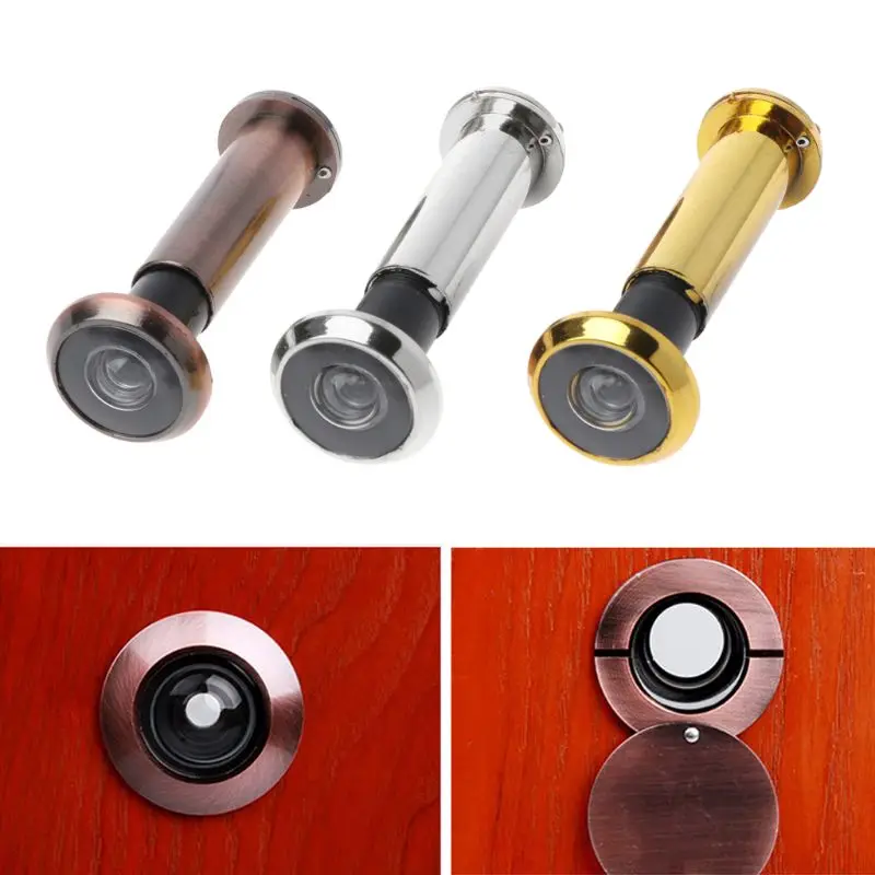 220 Degree Wide Viewing Angle Door Viewer Privacy Cover Security Door Eye Viewer Peephole with Privacy Cover Optical Glass Lens