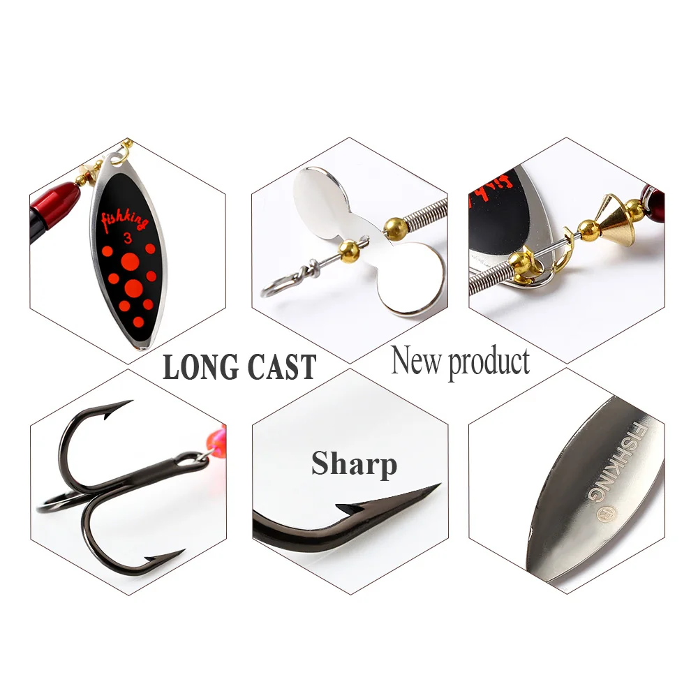 Fish King Spinnerbait - Anzuelos triples para lubina - imagen 3