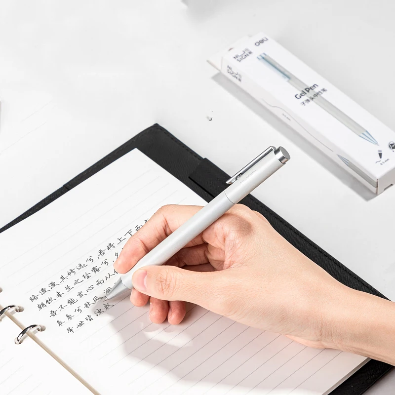 Deli Nusign Metal Gel Pens with Refill for Xiaomi Sign Pen Smooth Rotating Low-key Elegant and Firm Office Business Stationery
