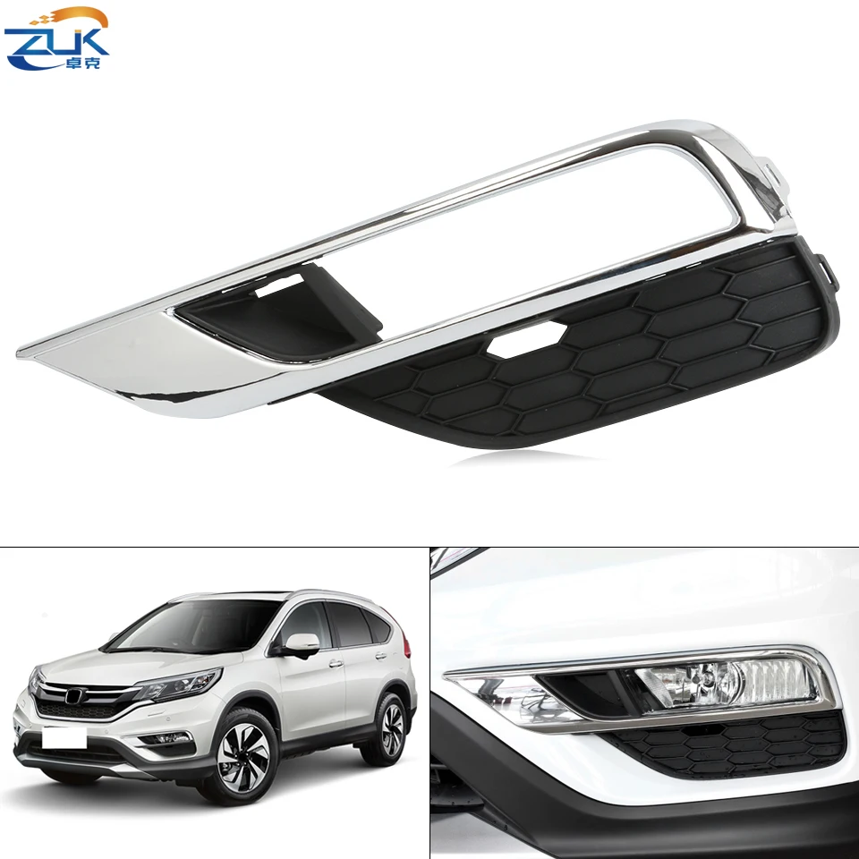 ZUK Car Styling Chroming Type Front Fog Light Garnish Fog Lamp Cover Hood For HONDA CRV UK Urban Version RM1/2/3/4 2015 2016