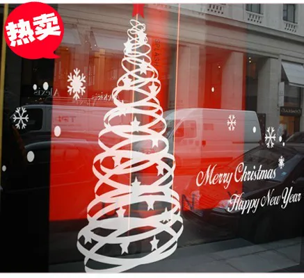 

Large Christmas Tree Sticker X mas Decal Posters Vinyl Wall Decals Decor Mural Glass Shop Window Home Decoration