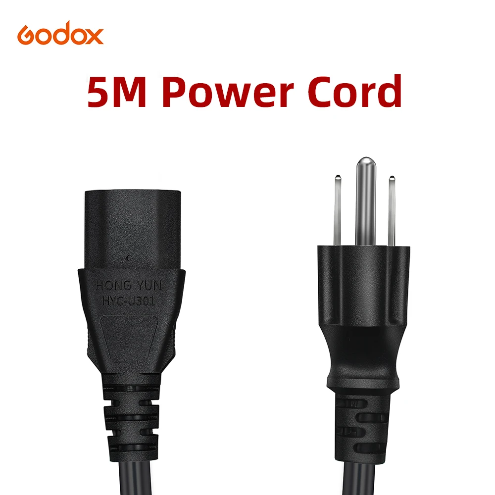 Godox 5M High quality material power cable suitable for photography lights ,computers