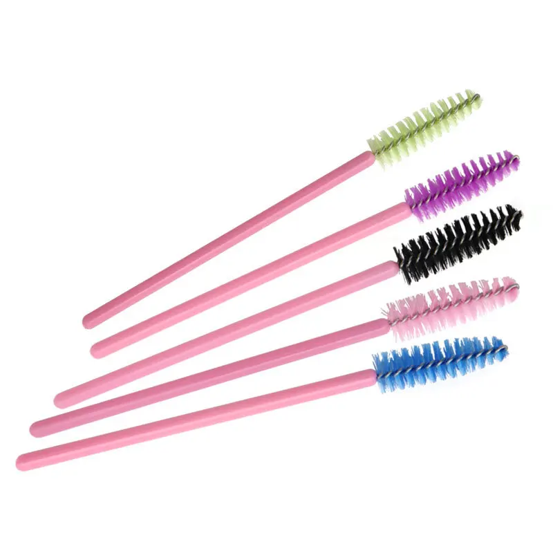 Brosses à cils jetables, 100 pièces/lot, baguettes de Mascara, maquillage cosmétique, couleur bleu jaune, kits d'outils de brosses à cils en plastique