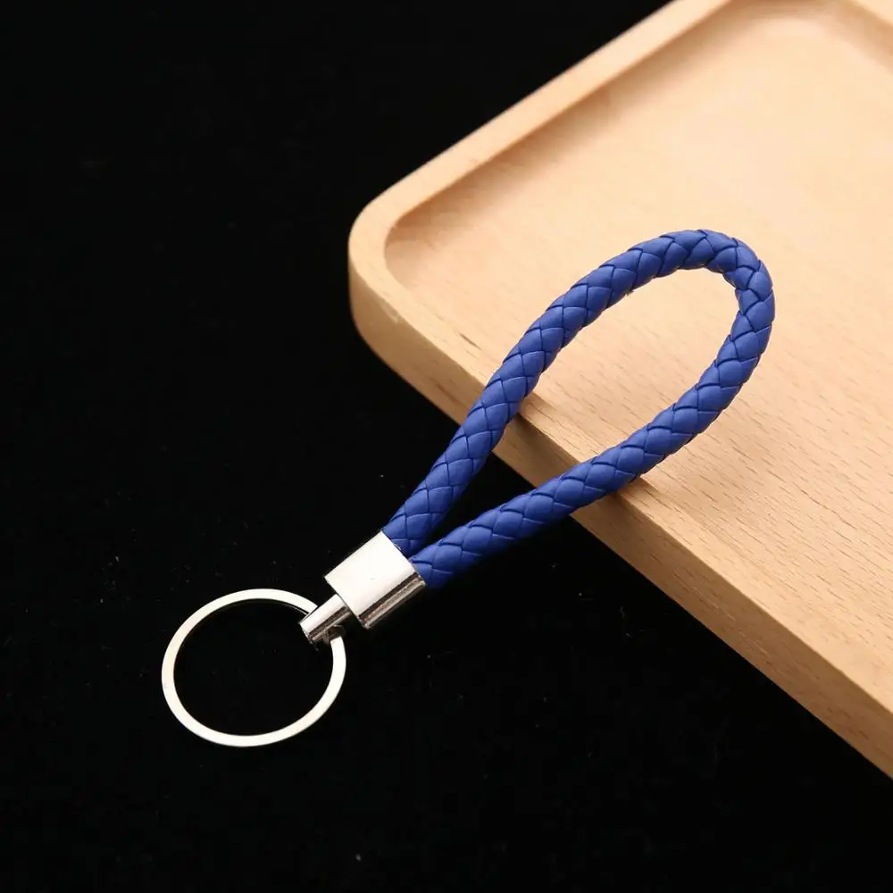 50pcs Colorful PU Leather Braided Keychains