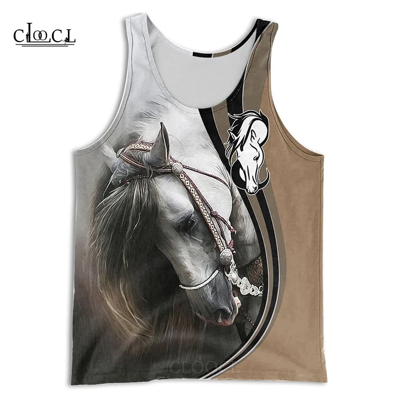 MSIEESO Fashion Gym Tank Tops Love Beautiful Horse 3D Print Sleeveless Tanktop Men Women Streetwear Vest Fitness Drop Shipping