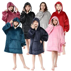 Coral Fleece Oversized Kimono Bath Gown Hooded Nightgown Women Sleepwear Winter Warm Nightwear Thicken Loose Nightdress Lingerie